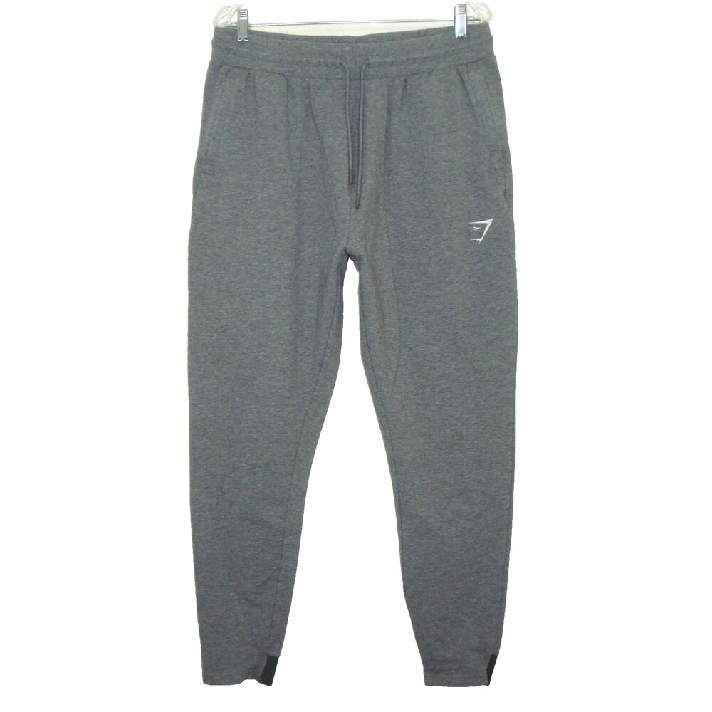 Gymshark Critical Zip Joggers Mens Gray Drawstring Adjustable Waist Athletic